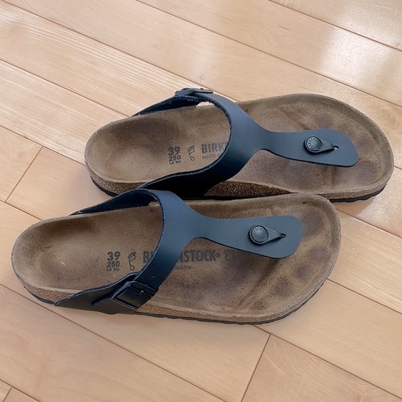 Birkenstock Shoes - Birkenstock Gizeh black Birko-Flor